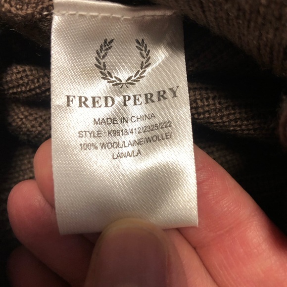 Fred Perry zip brown wool sweater - Picture 10 of 13